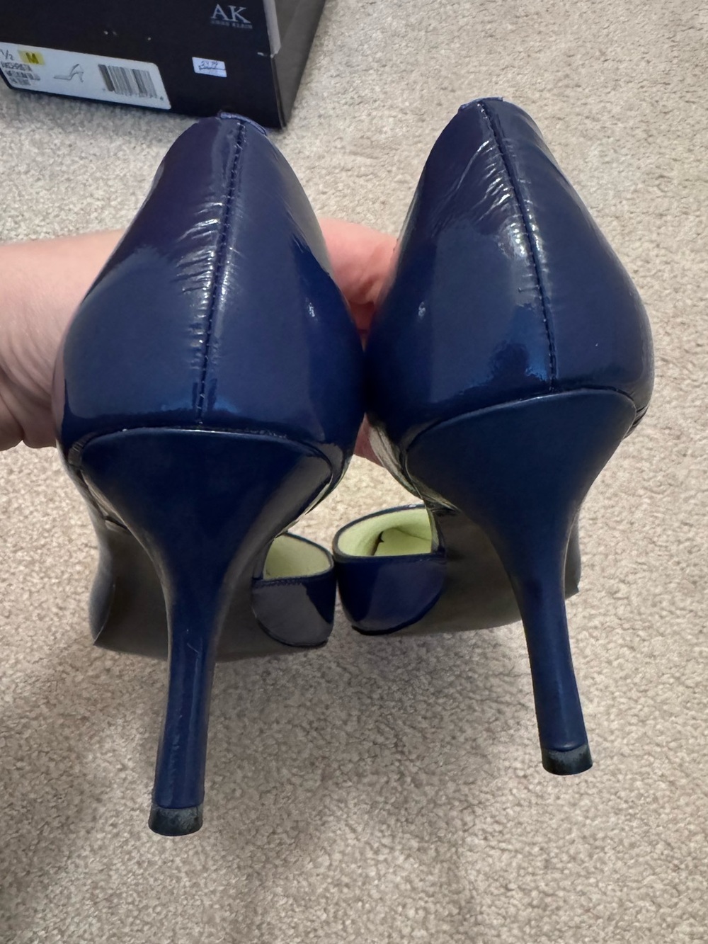 NEW Anne Klein Navy Patent Pointed-Toe Heels - Size: 7 1/2 M - Picture 5 of 9